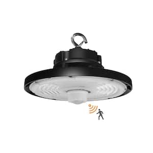 10.24 in. 100/120/150-Watt 3CCT Dimmable Integrated LED UFO High Bay Light with Motion Sensor and Preinstalled Hook