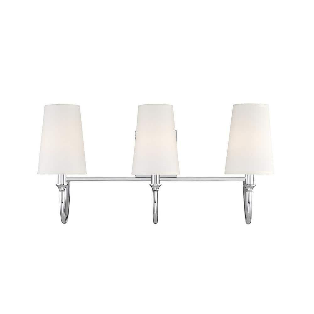 Savoy House 8-2542-3-109 Cameron Polished Nickel 3 Light Bathroom Vanity Light (24  W x 12 H)