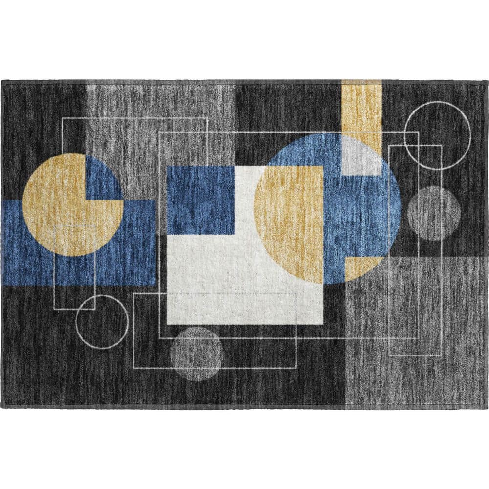 Mayfield Premium Machine Washable Abstract AMF2500 Black 2 ft. x 3 ft. Accent Rug price history on PriceWatchPro
