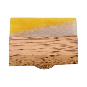 Frosted Timber 1-4/7 in. White and Yellow Marble Cabinet Knob