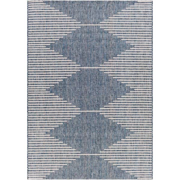 Peroti Navy 7 ft. 10 in. x 10 ft. 2 in. Indoor/Outdoor Area Rug