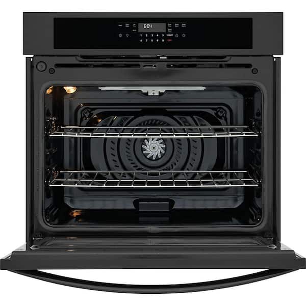 30 in. Single Wall Oven with Convection 30-min Steam-Cleaning in Black