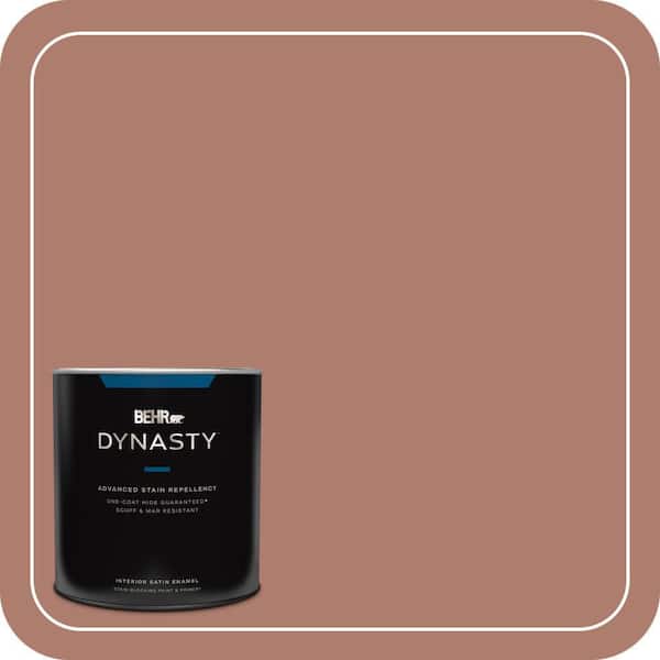 BEHR DYNASTY 1 qt. #PPU2-11 Mars Red One-Coat Hide Satin Enamel Interior Stain-Blocking Paint and Primer