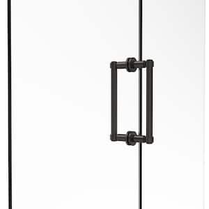 Contemporary 8 in. Back to Back Shower Door Pull in Matte Black