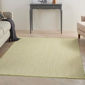 Courtyard Ivory Green 5 ft. x 7 ft. Geometric Contemporary Indoor/Outdoor Area Rug