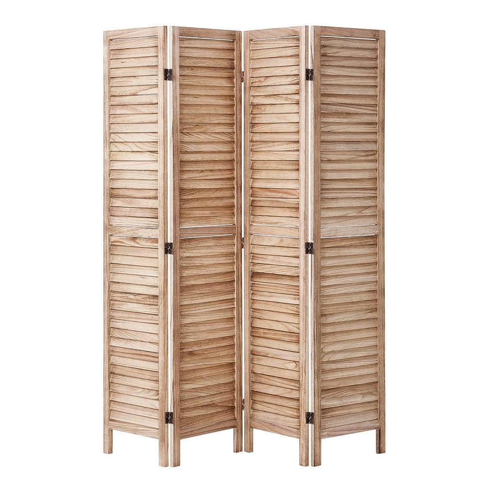4-Panel Wood Room Divider, 66.9 in. Tall Folding Privacy Screen, Indoor Wooden Partition for Home, Office, Restaurant price history on PriceWatchPro