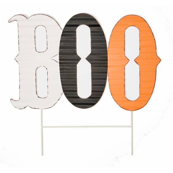 Unbranded 22 in. Metal Outdoor Boo Halloween Yard Stake