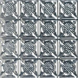 Take Home Sample - Chain Mail Lacquered Steel 1 ft. x 1 ft. Decorative Tin Style Nail Up Ceiling Tile (1 sq. ft./case)