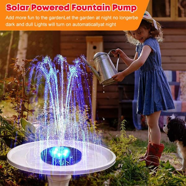 ITOPFOX 18 cm Solar Powered Water Colorful Floating Fountain