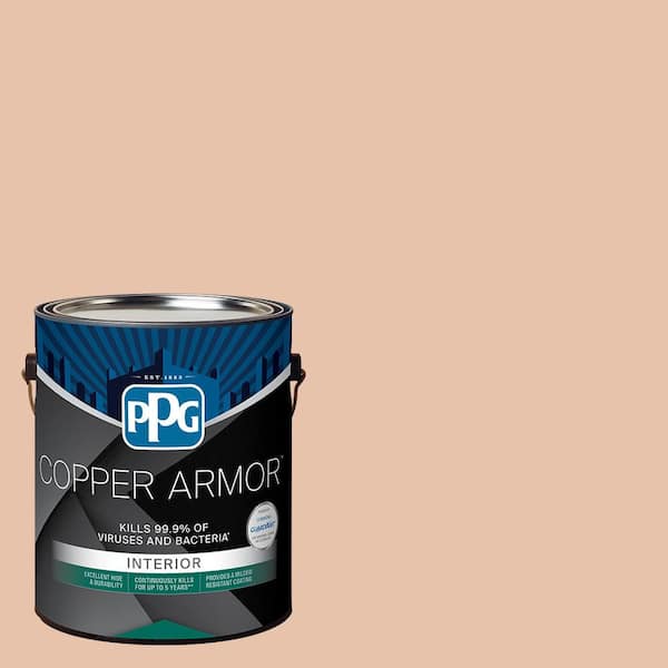 COPPER ARMOR 1 gal. PPG1070-3 Tantalizing Tan Eggshell Antiviral and Antibacterial Interior Paint with Primer