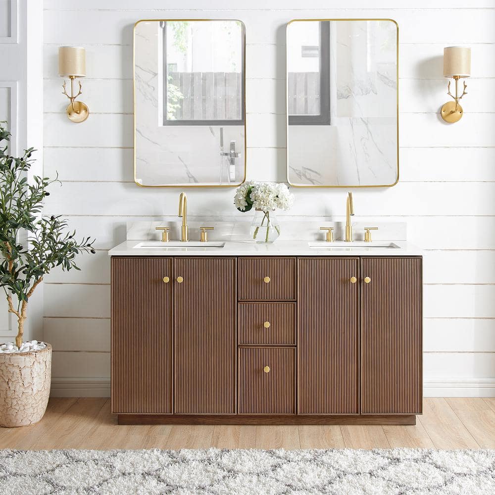 ROSWELL Oza 60 in.W x 22 in.D x 33.9 in.H Double Sink Bath Vanity in ...