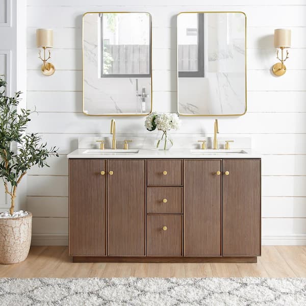 ROSWELL Oza 60 in.W x 22 in.D x 33.9 in.H Double Sink Bath Vanity in ...