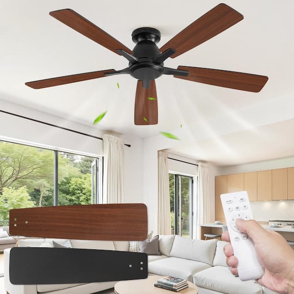 52 Inch Black Smart Indoor/Covered Outdoor Ceiling Fan with Light Remote/APP Control and Quiet Reversible DC Motor