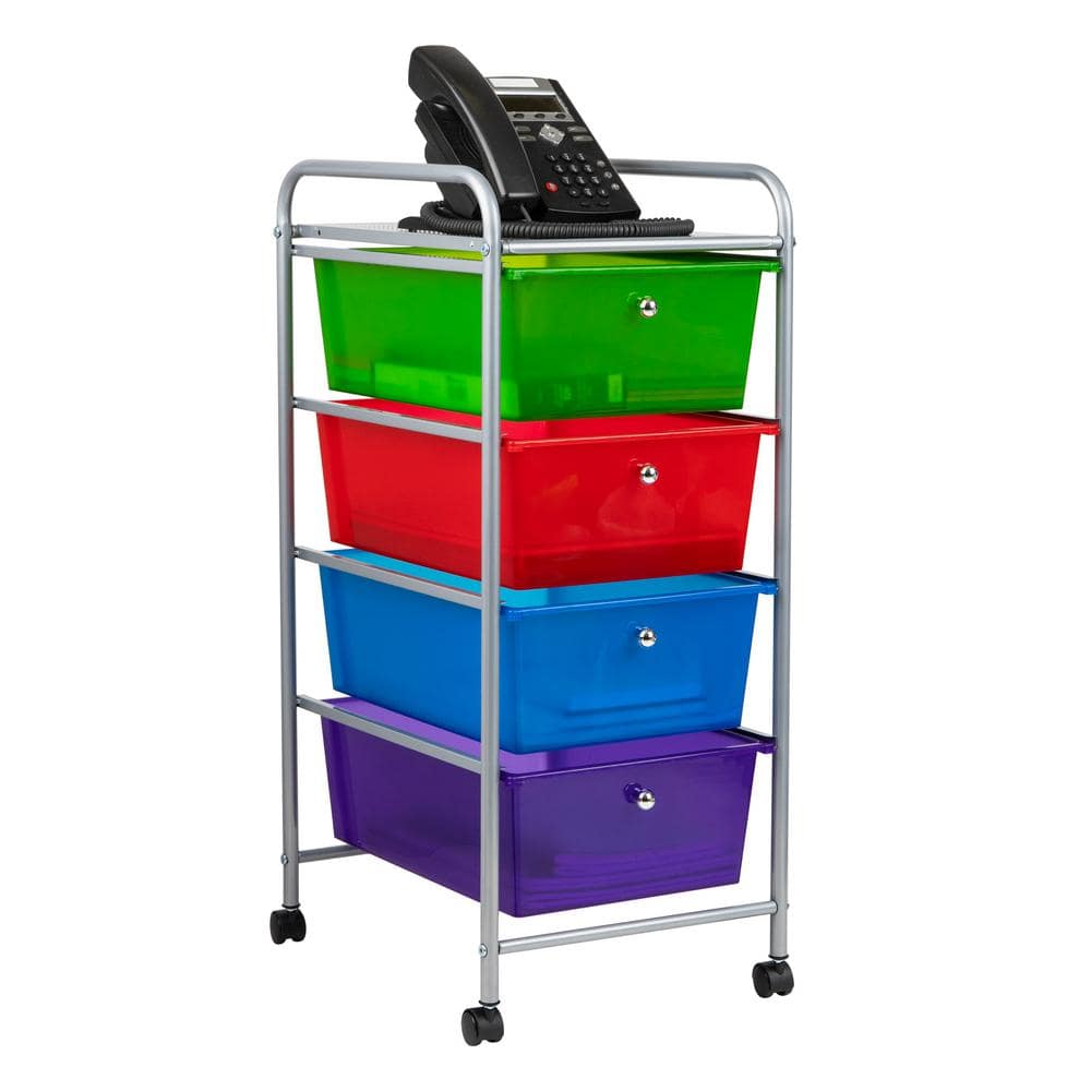 15.25 in. W x 30 in. H x 12.75 in. D Multi-color Pull-Out Plastic 4-Drawers Rolling Drawer Storage price history on PriceWatchPro