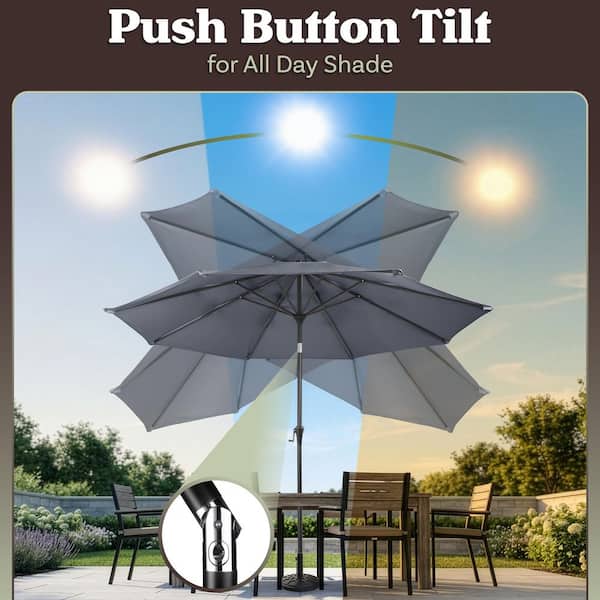 9 vinyl patio umbrella Villacera 9-Foot Outdoor Patio Umbrella with Base