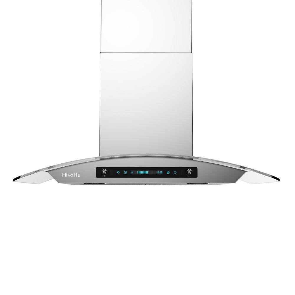30 in. 600 CFM Ducted Wall Mount Range Hood in Stainless Steel and Glass with Gesture Sensing Control Function price history on PriceWatchPro