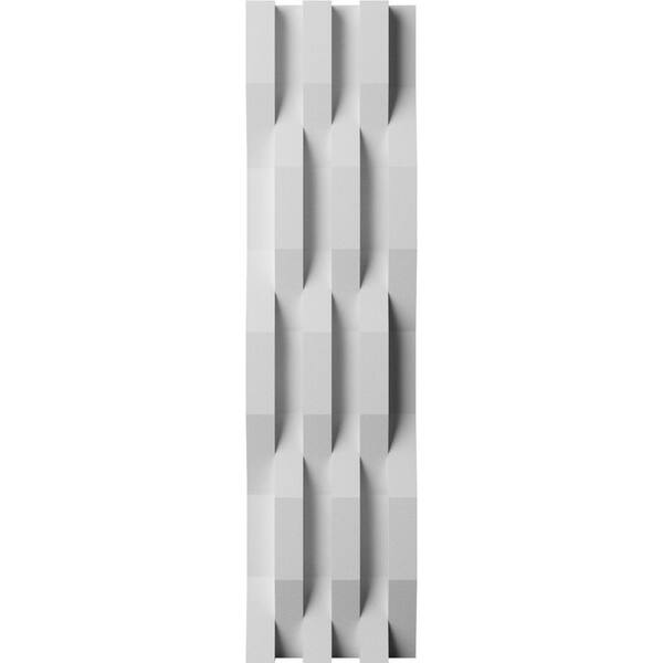 Ekena Millwork 1 in. x 1/2 ft. x 2 ft. EdgeCraft Moraine Style Seamless White PVC Decorative Wall Paneling (12-Pack)