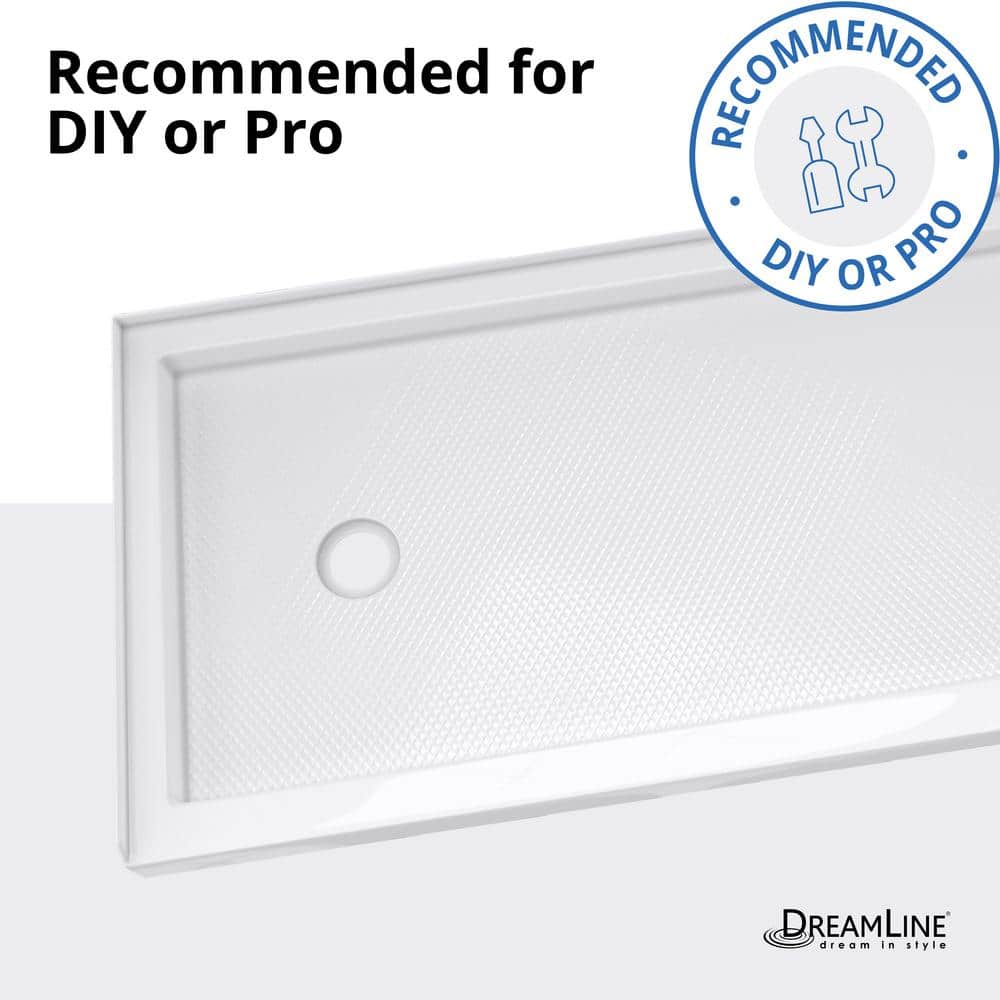 SlimLine 60" x 30" White Rectangular Shower Base