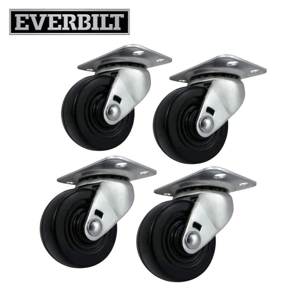 2 in. Black Soft Rubber and Steel Swivel Plate Casters with 90 lbs. Load Rating 4 Pack price history on PriceWatchPro