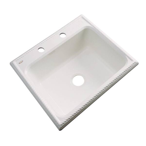 Thermocast Wentworth Drop-In Acrylic 25 in. 2-Hole Single Bowl Kitchen Sink in Almond