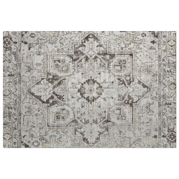 Dream Shag Premium Machine Washable Abstract ADS570 Ivory 2 ft. x 3 ft. Accent Rug