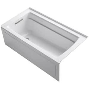 Archer 60 in. x 32 in. Soaking Bathtub with Left-Hand Drain in White, Bask