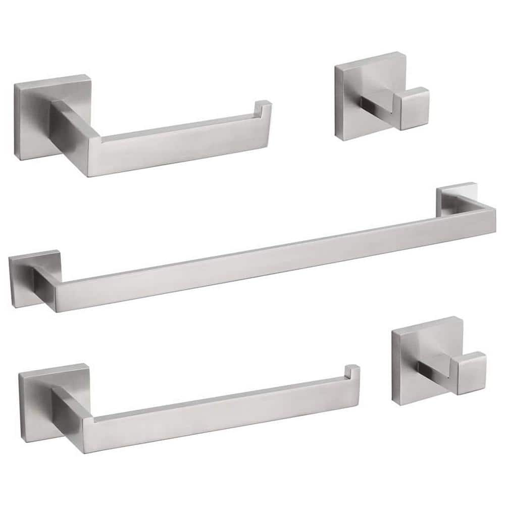 Fapully 5 Piece Bathroom Hardware Set Stainless Steel Wall Mounted Bathroom  Accessories Set,Brushed Nickel Finished