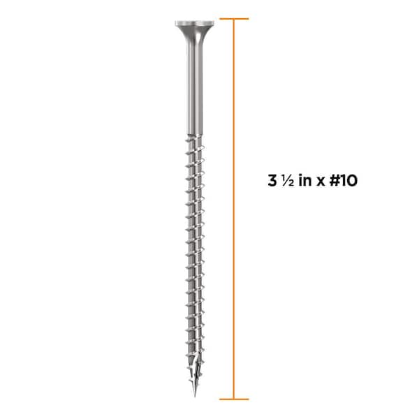 #10 3-1/2 in. 305 Stainless Steel Premium Star Drive Bugle-Head Deck Screws (1350-Count)
