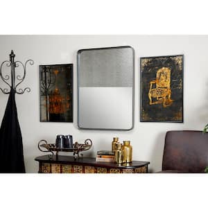 Medium Rectangle Distresssed Antique Finish Antiqued Classic Mirror (32.0 in. H x 24.0 in. W)