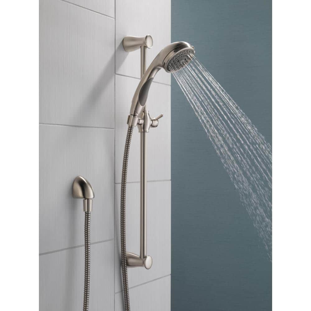 Brushed Nickel 3-Spray Handheld Shower with Slide Bar