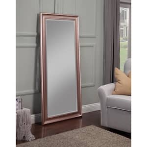 Oversized Pink Glass Beveled Glass Full-Length Classic Mirror (65 in. H X 31 in. W)