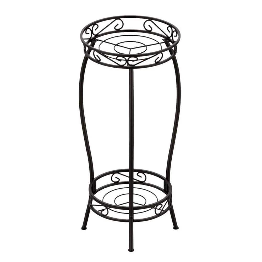 Deluxe Series 18 in. W x 26. 57 in. H Black Iron Indoor/Outdoor Plant Stand with Saucer (1-Pack) price history on PriceWatchPro