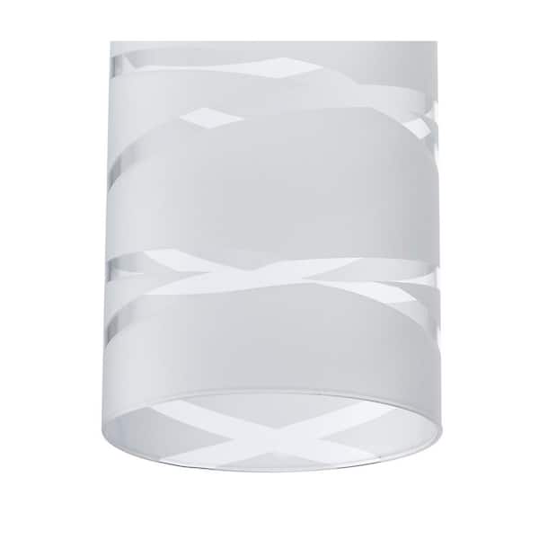 ペンダントシェード PRIVATE BRAND UNBRANDED 7.88 in. White Etched Swirl Glass Cylinder