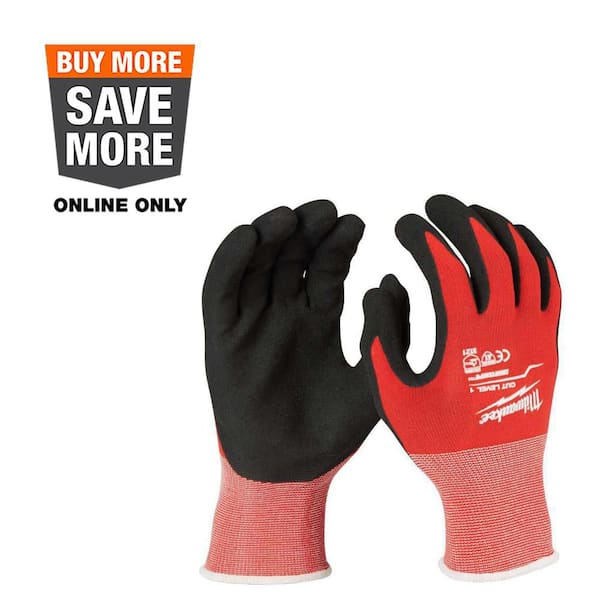 X-Large Red Nitrile Level 1 Cut Resistant Dipped Work Gloves