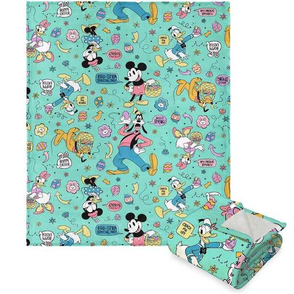 THE NORTHWEST GROUP Disney Mickey and Friends Egg Hunt Silk Touch Sherpa Multi-color Throw