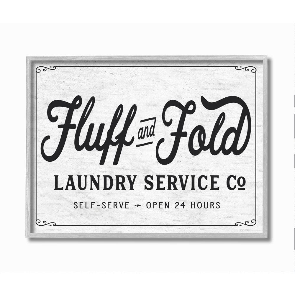 Gray Framed Vintage Laundry Room Wall Art, 11" x 14"