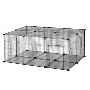 Pet Playpen Small Animal Cage 22 Panels Portable Metal Wire Yard Fence with Door- 41.25 in. L