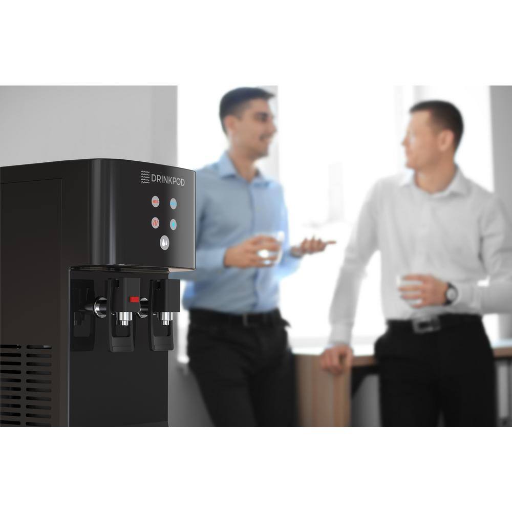 Black Countertop Bottleless Hot and Cold Water Dispenser with 4 Stage Purification