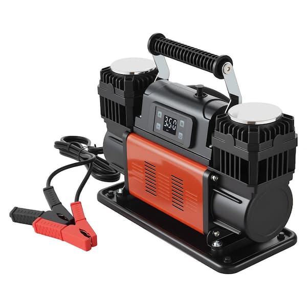 Dual-Cylinder Heavy Duty Air Compressor, 10.6 CFM Auto-Stop Tire Inflator, 150 PSI Portable Electric Air Compressor