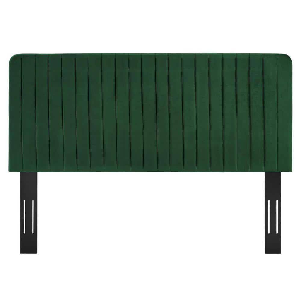 Emerald Velvet Twin Channel Tufted Upholstered Headboard