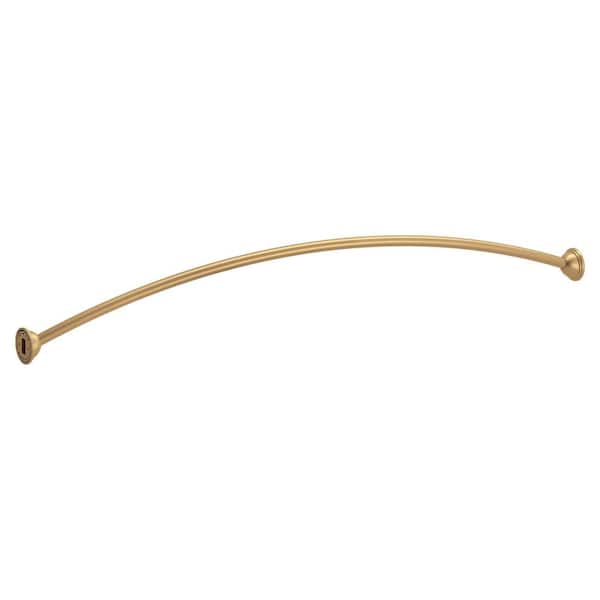 Diana 54 in. to 72 in. Adjustable Length Fixed Mount Single Curved Shower Curtain Rod in Bronzed Gold
