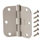 3 in. x 5/8 in. Radius Satin Nickel Door Hinge