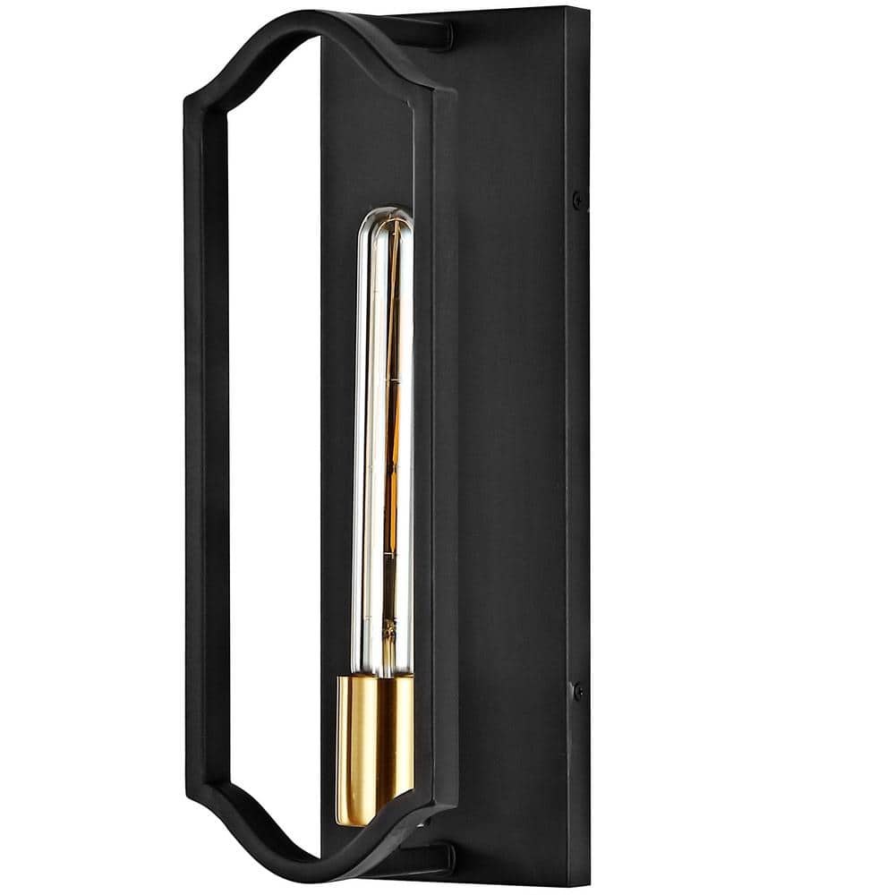 Black and Bronze Iron Dimmable Wall Sconce Light