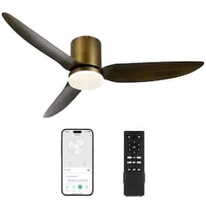 52 in. LED Indoor Bronze Smart Ceiling Fan with Dimmable Light Kit and Remote