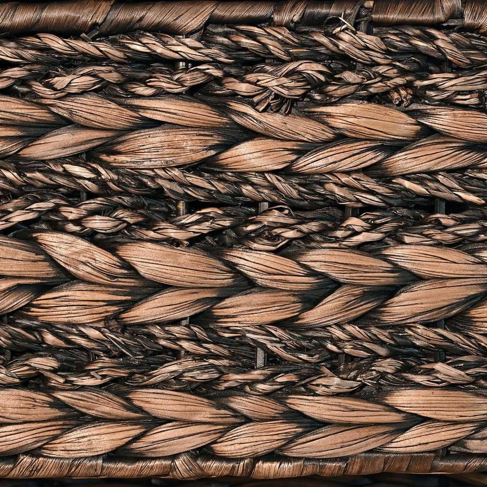 Brown Handwoven Seagrass Rectangular Storage Baskets Set of 3