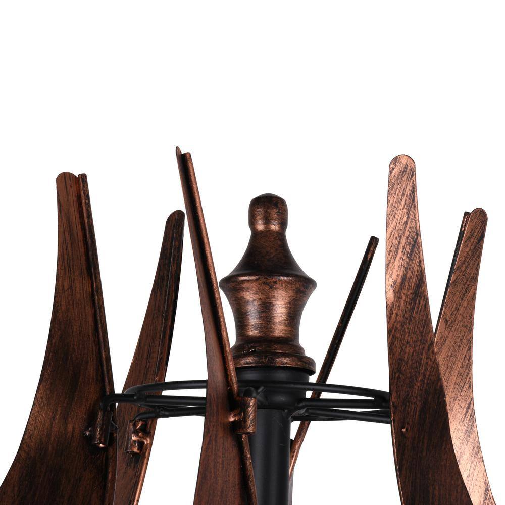 Outdoor 70.2" Copper Tulip Kinetic Windmill Sculpture