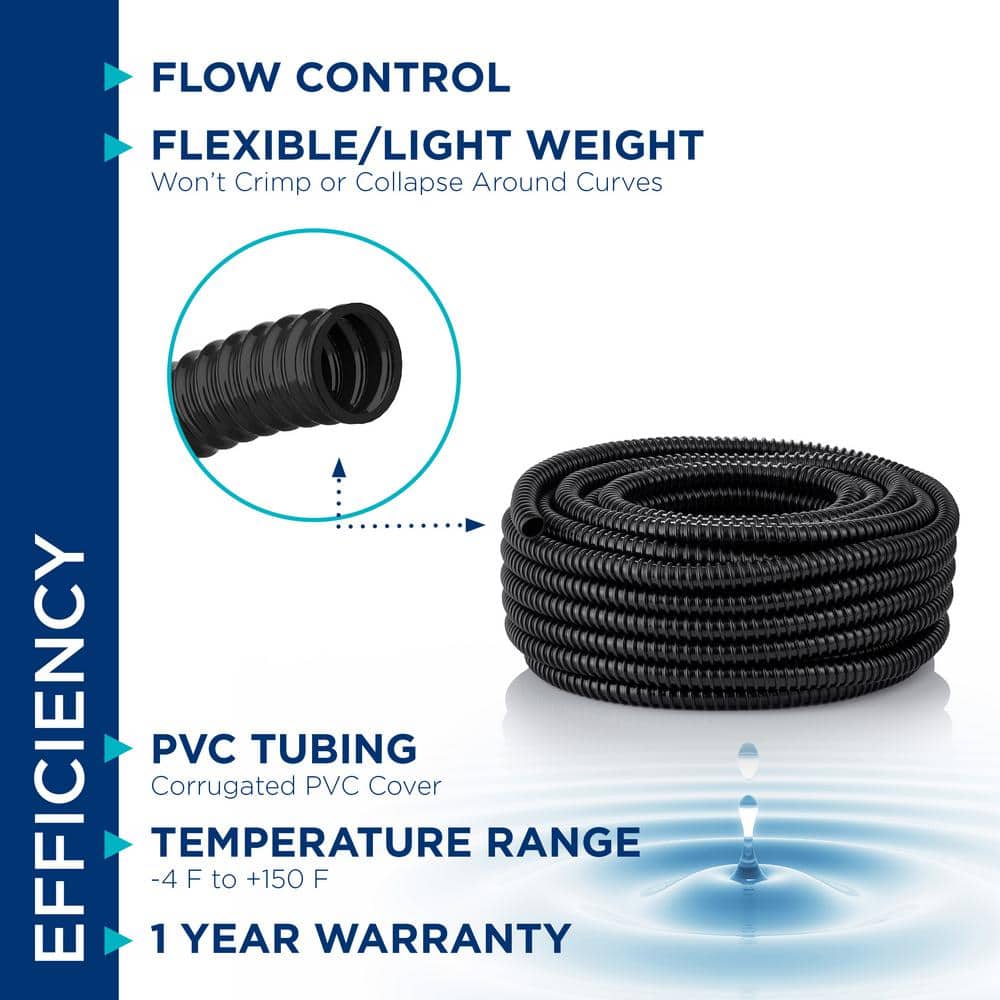 100' Black Kink-Free Flexible PVC Garden Hose