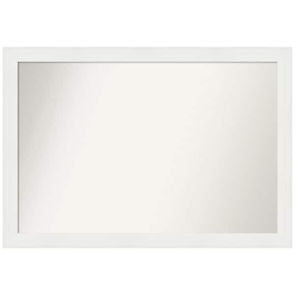 Amanti Art Vanity White Narrow 39.5 in. W x 27.5 in. H Rectangle Non-Beveled Framed Wall Mirror in White
