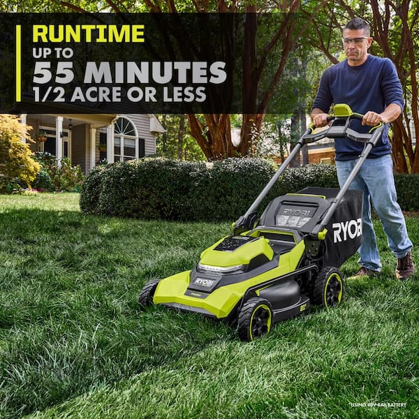 RYOBI 40V HP Brushless 21 Cordless Battery Walk Behind Push Lawn Mower  with Ah Battery and Charger RY40HPLM05K - Main Image