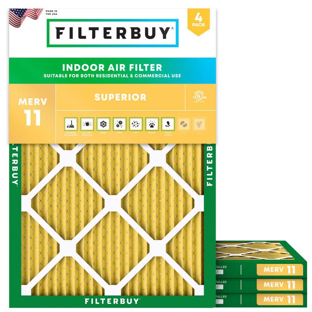 10 in. x 14 in. x 1 in. MERV 11 (FPR 7) Allergen Defense Pleated HVAC AC Furnace Air Filters Replacement (4-Pack) price history on PriceWatchPro